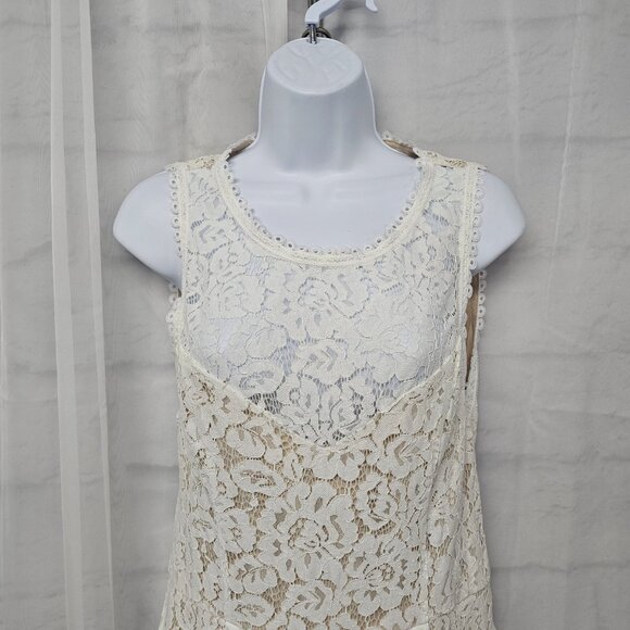 Lulus Cream Lace Jumpsuit Sleeveless Backless Coquette Flared Leg XL NWT - Picture 2 of 10
